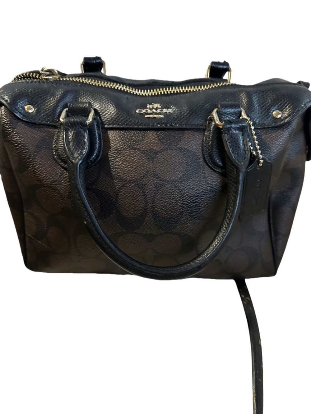 Coach Brown & Black Signature Dome Satchel